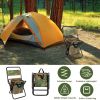 Foldable Fishing Chair With Backrest Built-In Cooler Bag Portable Handle Outdoor Lightweight Fishing Stool For Camping Hiking Hunting