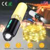 4 In 1 Rechargeable Camping String Light IP44 Waterproof Camping Lantern with 33Ft String Light 7 Light Modes Emergency Power Bank Carry Bag for Indoo