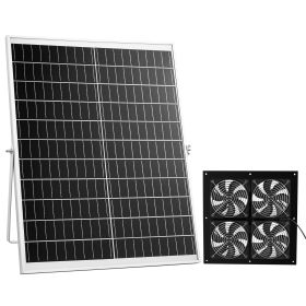 Solar Powered Fan, 25W Solar Panel with 4 Fans, Adjustable Solar Panel Angle, 2668 RPM High-Speed, Flexible Installation