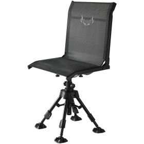 Hunting Chair, 360° Silent Swivel, Foldable Portable Blind Chair, Heavy-Duty Steel Frame Ground Stool Seat with Anti-Sink Swivel Feet