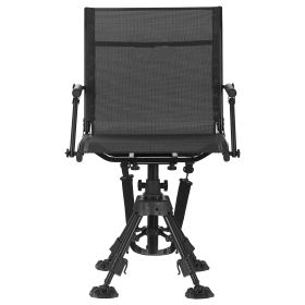 Hunting Chair, 360° Silent Swivel, Foldable Portable Blind Chair, Heavy-Duty Steel Frame Ground Stool Seat,with Armrests, Anti-Sink Feet