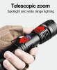 High Power LED Zoom Flashlight Rechargeable Camping Hiking Torch(Free shipping via DHL Ground/FedEx Ground; can't ship via USPS self-pickup.)