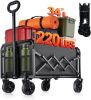 Collapsible Foldable Wagon Cart with Wheels - 220LBS Heavy Duty Folding Wagon Carts