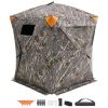 Hunting Blind, 270° Ground Blind, 1-2 Person Pop Up Deer Blind for Hunting with Carrying Bag, Portable Resilient Hunting Tent