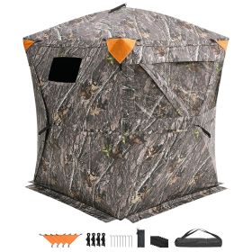 Hunting Blind, 270° Ground Blind, 1-2 Person Pop Up Deer Blind for Hunting with Carrying Bag, Portable Resilient Hunting Tent