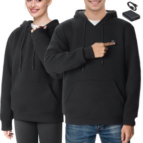 Heated Hoodie, Unisex Heated Sweatshirt with Battery Pack 7.4V, Electric Jacket with 5 Heating Zones for Men & Women