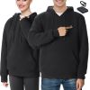 Heated Hoodie Sweatshirt Unisex with Battery for Men & Women S Size Black