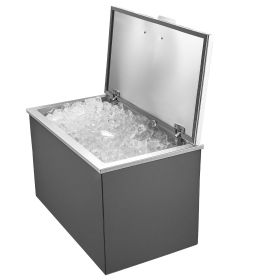 VEVOR Drop in Ice Chest, 28"L x 16"W x 17"H Stainless Steel Drop in Cooler, 87.6 Quart Commercial Ice Bin with Flip Lid for Outdoor Kitchen Patio