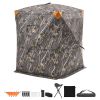 Hunting Blind, 2-3 Person Thermal Ground Blinds with Tri-Leg Chair and Carrying Bag, Portable Camouflage Tent