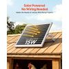 Solar Powered Fan, 15W Solar Panel with 2 Fans, Adjustable Solar Panel Angle, 2668 RPM High-Speed, Flexible Installation