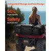 ATV Rear Storage Bag, 50L ATV Rear Cargo Bag with Sponge Seat Cushion & Bottle Holder