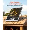 Solar Powered Fan, 25W Solar Panel with 220 CFM Airflow, Adjustable Panel Angle, 2030 RPM High-Speed, Flexible Install