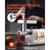 Commercial Meat Grinder, 8 Lbs/Min Capacity, #8 Electric Meat Mincer with 3 Plates, 3 Sausage Stuffing Tubes