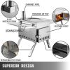 Tent Wood Stove 18.1x15x27.2 inch, Camping Wood Stove 304 Stainless Steel With Folding Pipe, Portable Wood Stove 113 inch Total Height For Camping
