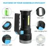 Rechargeable LED Flashlight USB Searchlight Spotlight Portable Super Bright Handheld Flashlight(Free shipping via DHL Ground/FedEx Ground; can't ship