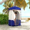 Camping Shower Tent, Portable Privacy Shelter with Solar Shower Bag, Removable Floor and Carrying Bag, Blue