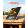 Solar Powered Fan, 30W Solar Panel with 2 Fans, Adjustable Solar Panel Angle, 2668 RPM High-Speed, Flexible Installation