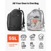 Ski Boot Bag, 55L, Snowboard Boots Travel Backpack for Men Women, with Waterproof Exterior & Bottom, Durable 1680D Oxford, Bag for Skis, Snowboard