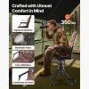Hunting Chair, 360° Silent Swivel, Foldable Portable Blind Chair, Heavy-Duty Steel Frame Ground Stool Seat, with Armrests, Cover, Anti-Sink Feet