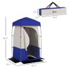 Camping Shower Tent, Portable Privacy Shelter with Solar Shower Bag, Removable Floor and Carrying Bag, Blue