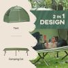 Camping Tent Cot, Single Person Folding Cot Combo, Off-Ground Tent, Covered Outdoor Bed with Carry Bag for Hiking, Camping