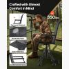 Hunting Chair, 360° Silent Swivel, Foldable Portable Blind Chair, Heavy-Duty Steel Frame Ground Stool Seat,with Armrests, Anti-Sink Feet