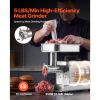 Commercial Meat Grinder, 5 Lbs/Min Capacity, #5 Electric Meat Mincer with 3 Plates, 3 Sausage Stuffing Tubes