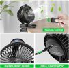 Clip on Fan - 720° Rotation Portable Small Fan with LCD Digital Display, 8000mAh Low Noise Desk Fan for Outdoor Camping/Stroller/Home/Office