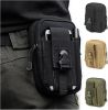 Outdoor Men Waist Pack Bag Pouch Waterproof Tactical Military Sport Hunting Belt Nylon Mobile Phone Bags Travel Tools(Army green)