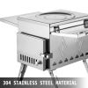 Tent Wood Stove 18.1x15x27.2 inch, Camping Wood Stove 304 Stainless Steel With Folding Pipe, Portable Wood Stove 113 inch Total Height For Camping