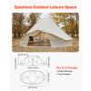 Canvas Bell Tent, 4 Seasons 19.7 x 13.12 x 10.17 ft Yurt Tent for Camping with Stove Jack, Poly-Cotton Canvas Breathable Holds up to 12 People