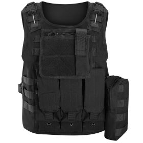 Adults Tactical Vest Military Airsoft Paintball Vest Camouflage Combat Vest for Hunting Army Fans CS War Game (Option: BLK)