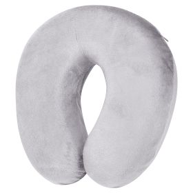 Travel Pillow U Shape Neck Pillow Memory Foam Neck Support Head Rest Office Nap Car Airplane Cushion (Option: Gray)