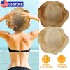 Ladies Summer Sun Hats Women Wide Brim Straw Floppy Panama Cap Roll up Beach Hat Packable Summer Cap For Women