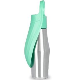 25OZ Portable Dog Water Bottle Foldable Stainless Steel Water Dispenser Leak-Proof Design for Dog Walking Traveling Hiking Outdoor Activities (Option: Green)