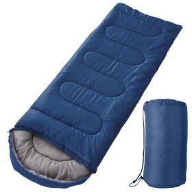 Camping Sleeping Bags for Adults Teens Moisture-Proof Hiking Sleep Bag with Carry Bag 32-50℉ for Spring Autumn Winter Seasons (Option: NavyBlue)
