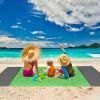 108x96.46in Sand Proof Picnic Blanket Water Resistant Foldable Camping Beach Mat w/ 4 Anchors 1 Carry Bag For 4-6 People