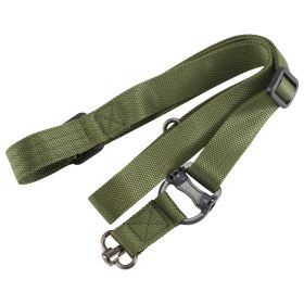 2 Point Rifle Gun Sling Adjustable w/ Fast Loop Heavy Duty Quick Detach Swivel for Outdoor Sports (Option: Green)
