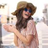 Ladies Summer Sun Hats Women Wide Brim Straw Floppy Panama Cap Roll up Beach Hat Packable Summer Cap For Women