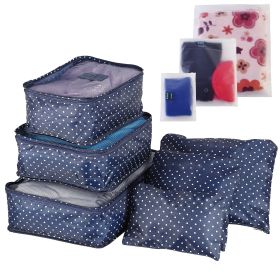 9Pcs Clothes Storage Bags Water-Resistant Travel Luggage Organizer Clothing Packing Cubes for Blouse Hosiery Stocking Underwear (Option: NavySpot)