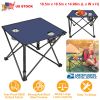 1Pc Foldable Camping Table Portable Picnic Table Lightweight Travel Desk with 2 Cup Holders Carrying Bag