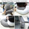 U-Shaped Travel Pillow Neck Pillow with Cap Cervical Pillow Support Relax Relief Neck Pain for Office Home Sleeping