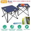 2Pcs Foldable Camping Table Portable Picnic Table Lightweight Travel Desk with 2 Cup Holders/Table Carrying Bag