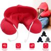 U-Shaped Travel Pillow Neck Pillow with Cap Cervical Pillow Support Relax Relief Neck Pain for Office Home Sleeping