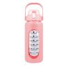 64Oz Glass Water Bottle Sports Water Bottle Motivational Water Bottle Water Intake Tracker Bottle with Straw Time Marker Silicone Sleeve Handle for Gy