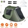 3-4 Person Pop Up Tent Automatic Setup Camping Tent Waterproof Instant Setup Tent with 2 Mosquito Net Windows Carrying Bag for Hiking Climbing Adventu