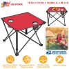 1Pc Foldable Camping Table Portable Picnic Table Lightweight Travel Desk with 2 Cup Holders Carrying Bag
