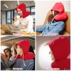 U-Shaped Travel Pillow Neck Pillow with Cap Cervical Pillow Support Relax Relief Neck Pain for Office Home Sleeping