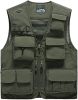 Mens 3 Solid Color Plaid Vests Zip Placket Waterproof Coats