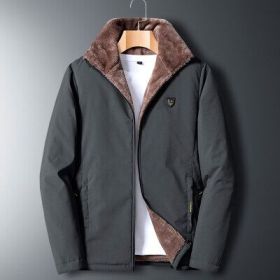 Aulemen Men Winter Jacket Windproof Warm Coat Men's Casual Men Autumn Brand Outwear New Fashion Outdoor Thick Fleece Jacket Man (Color: gray, size: 4XL(90-97.5Kg))